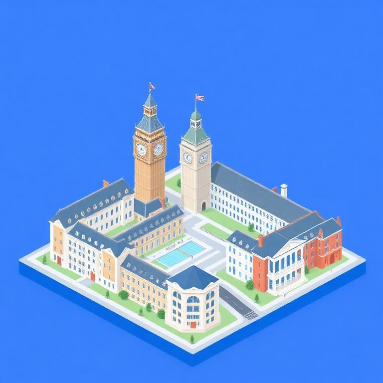 UK university campus illustration